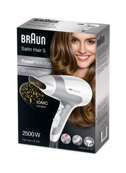 Braun Satin Hair 5 PowerPerfection Dryer, 2500W, HD580, Grey/White
