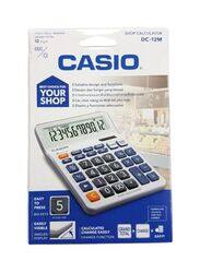 Casio 12-Digits Scientific Calculator, DC-12M, White/Grey/Blue