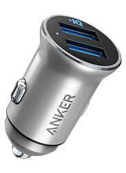 Anker Dual USB Port Car Charger, Silver