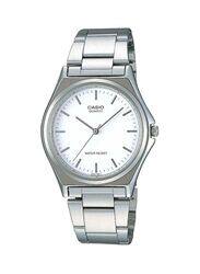 Casio Enticer Analog Watch for Men with Stainless Steel Band, Water Resistant & Chronograph, MTP-1130A-7ARDF, Silver/White