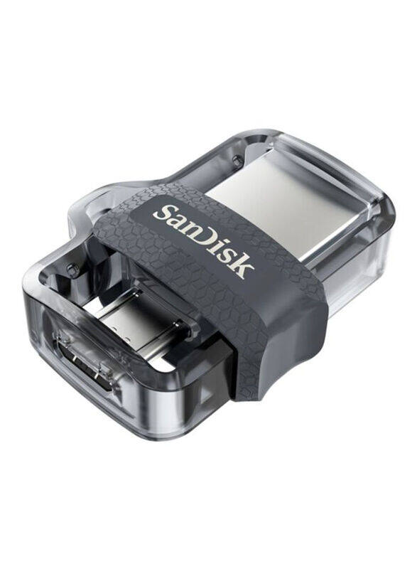 SanDisk 32GB Ultra Dual USB Flash Drive, Silver/Black