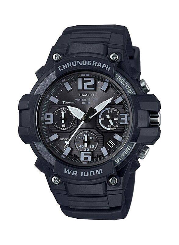 

Casio Enticer Analog Watch for Men with Silicone Band, Water Resistant & Chronograph, MCW-100H-1A3VDF (CN), Black