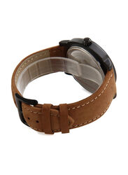 Curren Analog Wrist Watch for Men with Leather Band, 8139, Brown-Black