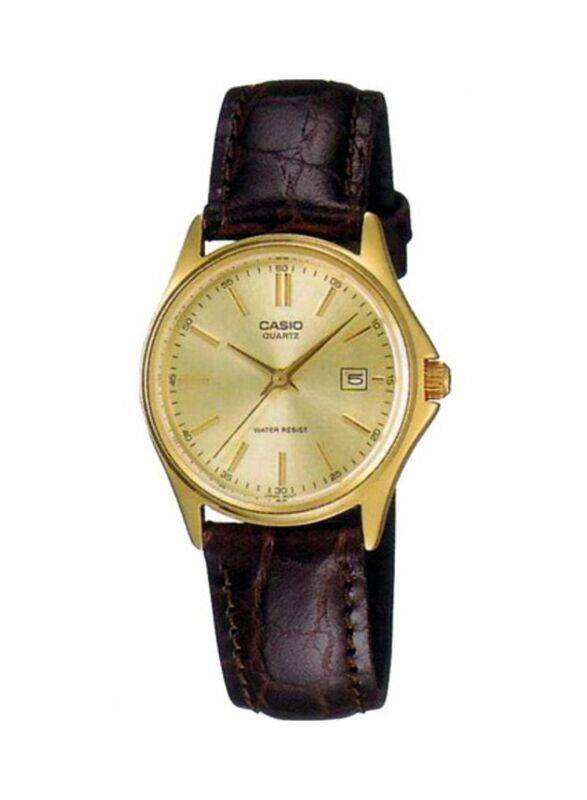 

Casio Analog Watch for Women with Leather Band, Water Resistant, LTP1183Q-9A, Brown/Gold