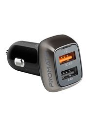 Promate Fast Charging Qualcomm Car Charger, Black