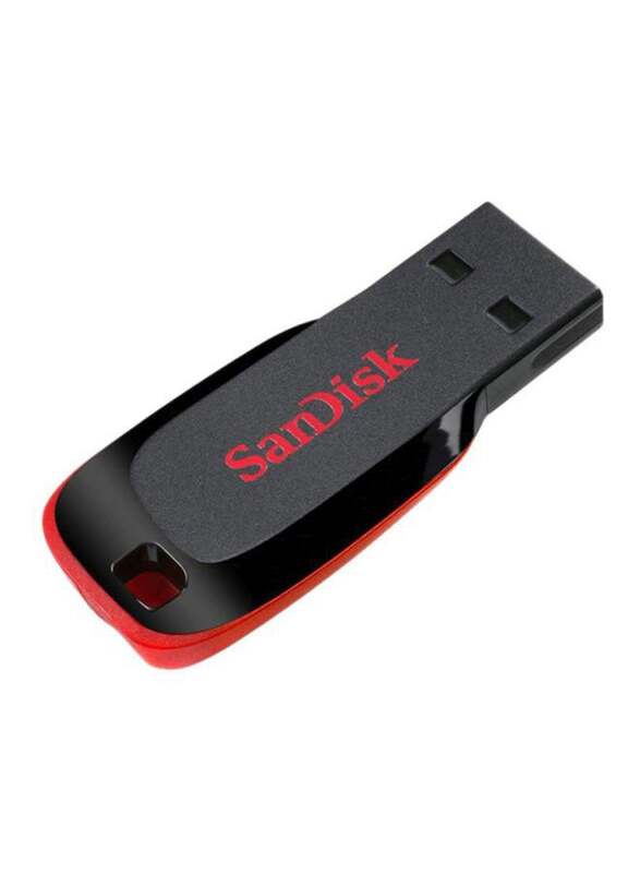 SanDisk 128GB Cruzer Blade USB Flash Drive, Black/Red