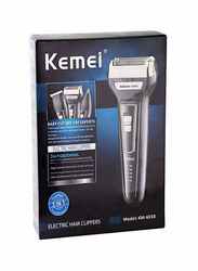 Kemei All-In-One Rechargeable Electric Trimmer Kit, KM6558, Black/Silver/Clear