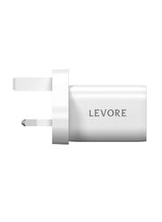 Levore 33W 2 Ports Wall Charger Power Delivery (PD), LGW121-WH, White