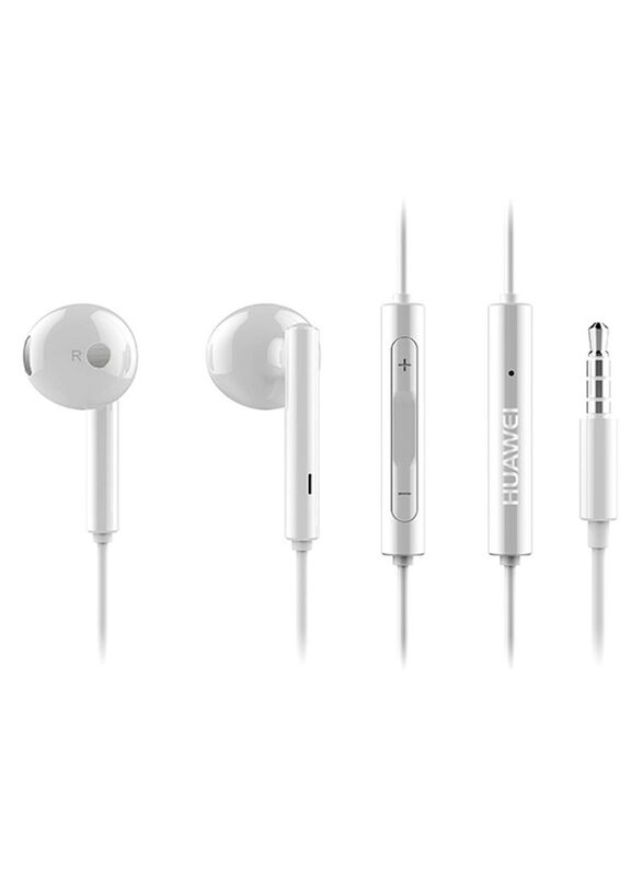 Wired In-Ear Earphones with Volume Control, White