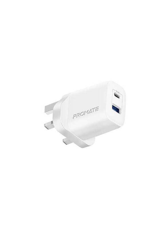 

Promate Multi-Port Wall Charger, White