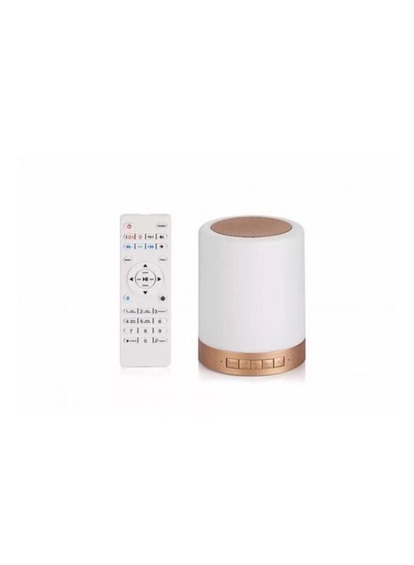 Portable Mini Bluetooth Speaker,, White/Gold