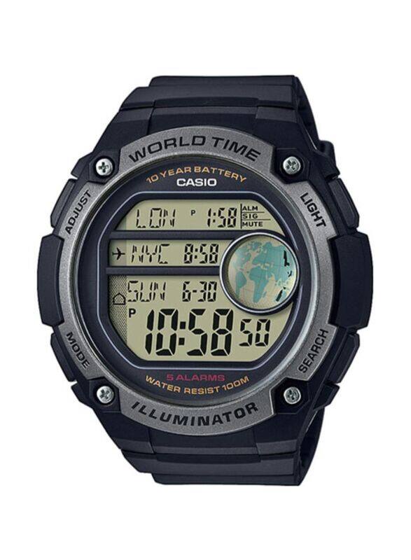 

Casio Youth Digital Unisex Watch with Resin Band, Water Resistant, AE-3000W-1AVEF, Black-Grey