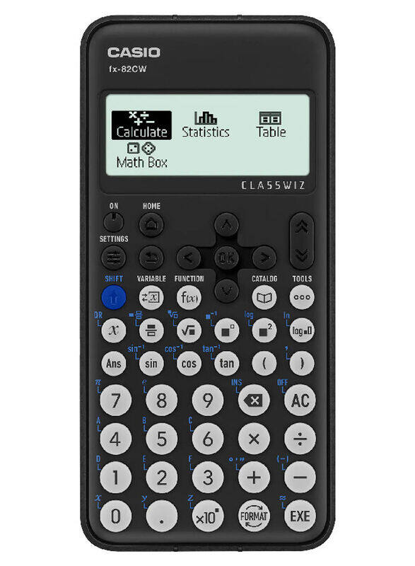 Casio Class Wiz Standard Scientific Calculator, FX-82CW, Black