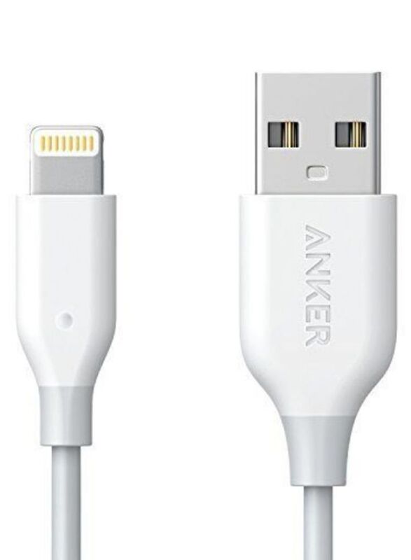 Anker 3 Feet Powerline Data Sync And Lighting Port Charging Cable, White