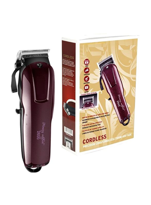 Kemei Adjustable Pivot Motor Hair Clipper, Maroon/Black