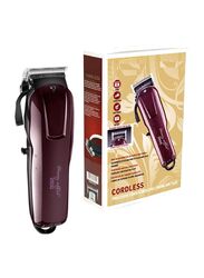 Kemei Adjustable Pivot Motor Hair Clipper, Maroon/Black