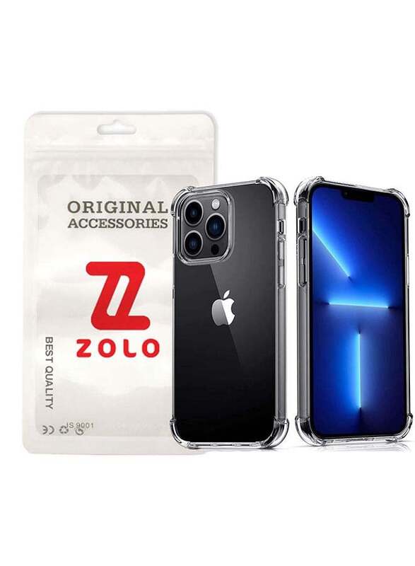 Zolo Apple iPhone 13 Pro TPU Shockproof Edge Bumpers Premium Anti-Scratch Mobile Phone Back Case Cover, Clear