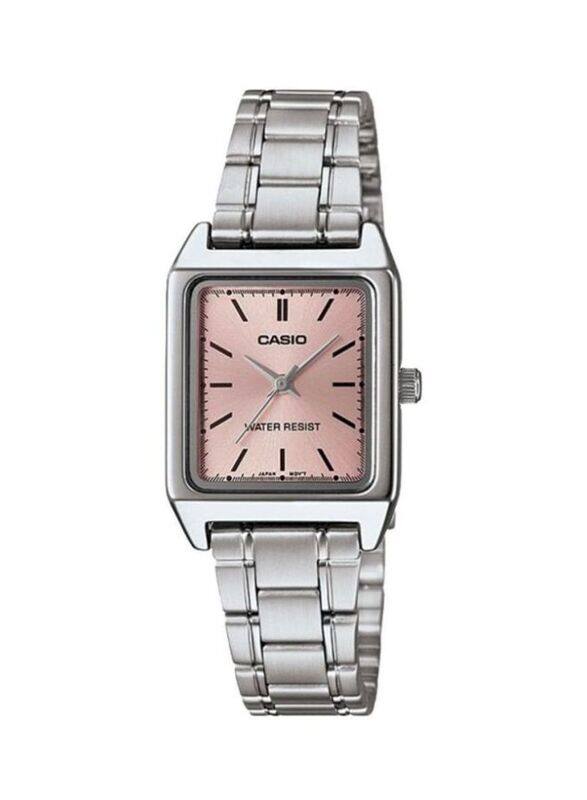 

Casio Dress Analog Watch for Women with Stainless Steel Band, Water Resistant, LTP-V007D-4EUDF, Silver-Pink