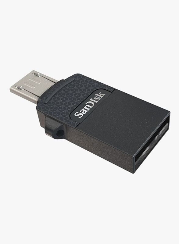 SanDisk 64GB Dual USB Flash Drive, Black/Silver