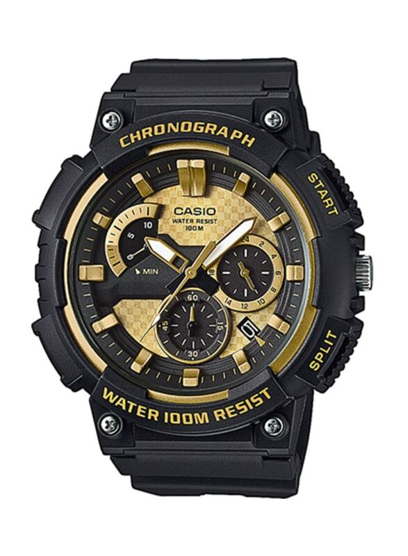 

Casio Analog Watch for Men with Resin Band, Water Resistant & Chronograph, MCW-200H-9AVEF, Black/Multicolour