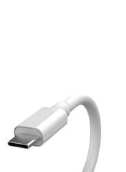 Promate 2-in-1 Audio & Charge Adaptor, USB Type-C to Type-C Adapter, White