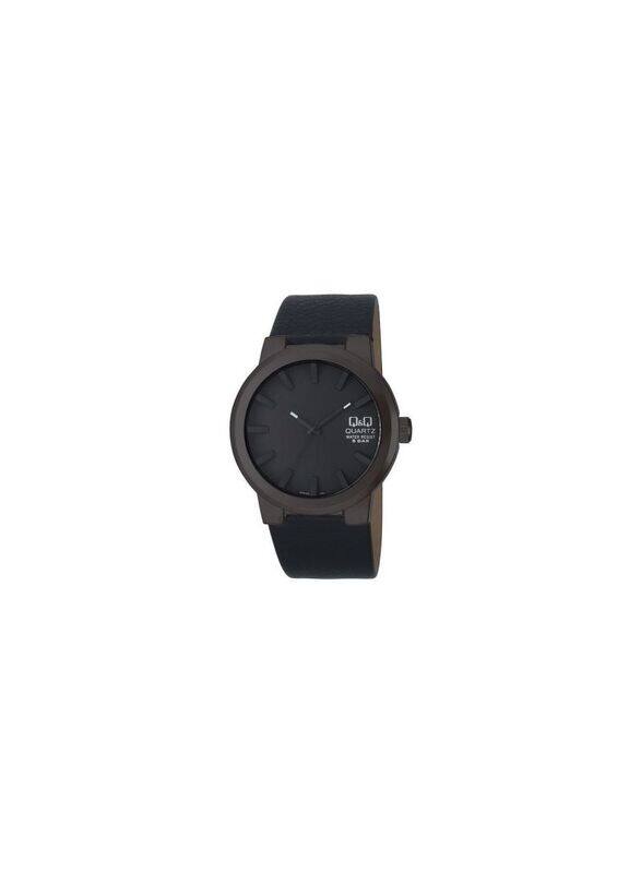 

Q&Q Analog Watch for Men with Leather Band, Q740J502Y, Black