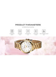 Curren Analog Wrist Watch for Women with Stainless Steel Band, Water Resistant, Rose Gold-Silver