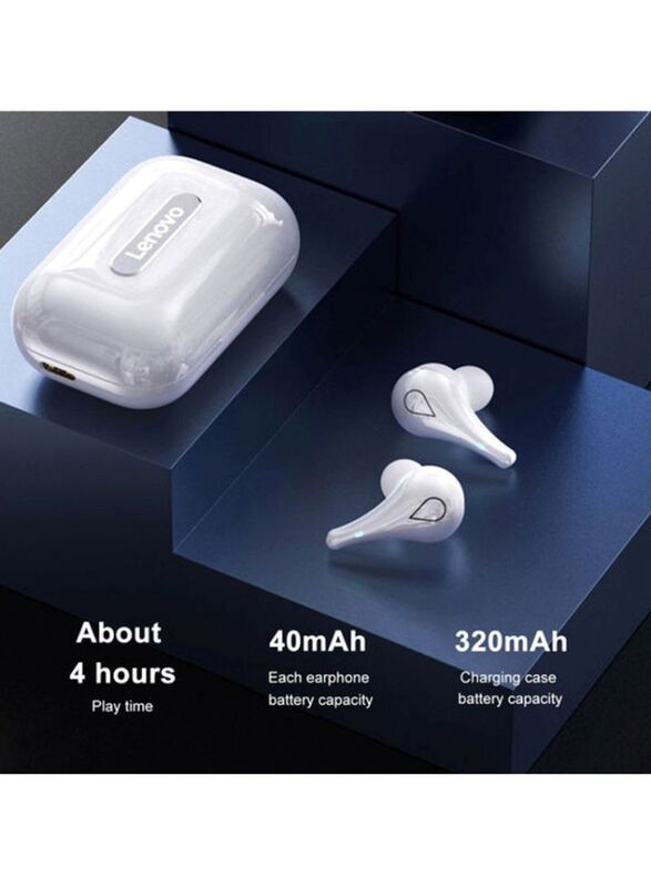 Lenovo LP3 Wireless In-Ear Earbuds, White