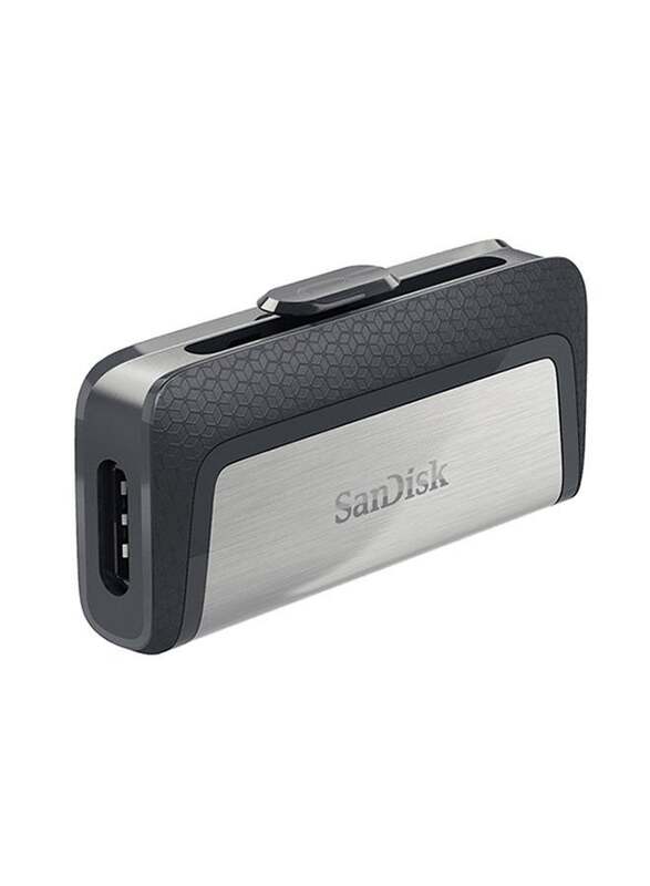 SanDisk 128GB Ultra Dual USB Flash Drive, Silver/Black