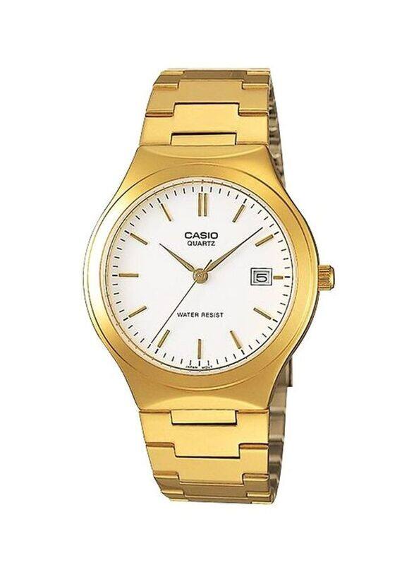 

Casio Enticer Analog Watch for Men with Stainless Steel Band, Water Resistant, MTP-1170N-7ARDF, Gold/White