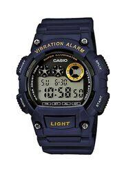 Casio Youth Digital Watch for Men with Resin Band, Water Resistant & Chronograph, W-735H-2AVEF, Blue/Multicolour