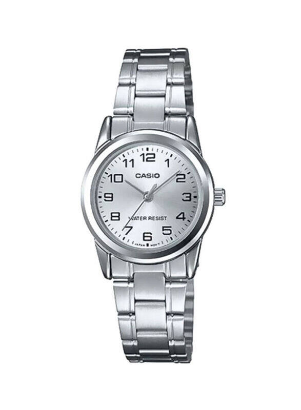 

Casio Dress Analog Watch for Women with Stainless Steel Band, Water Resistant, LTP-V001D-7B, Silver