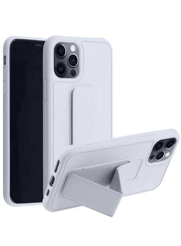 

Zolo Apple iPhone 12 Pro Max Multi-Function Shockproof Protective Finger Grip Holder and Standing Mobile Phone Back Case Cover with Car Magnetic, Grey