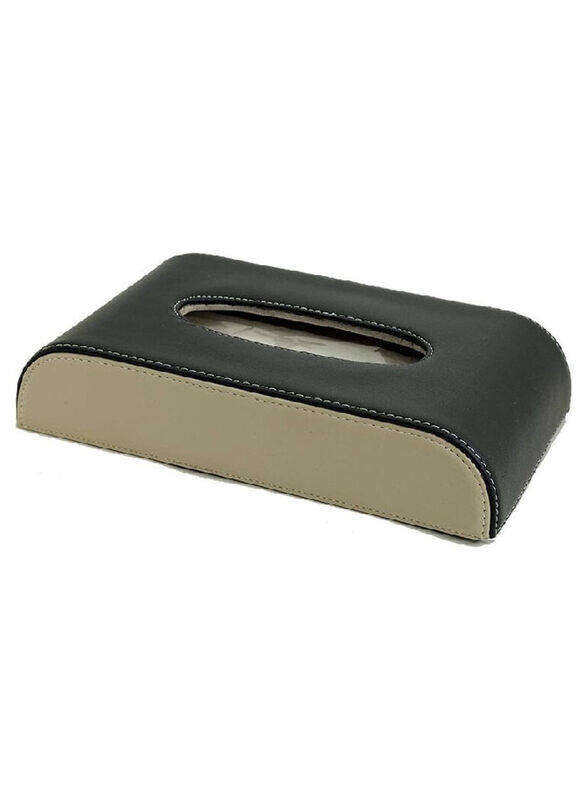 

Generic PU Leather Car Tissue Box, Black/Beige