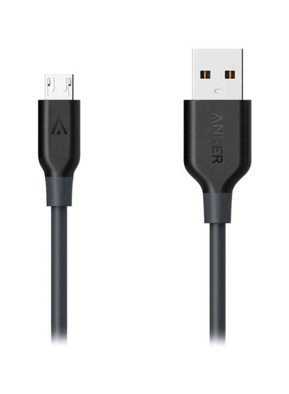 Anker 6 Feet Powerline Micro USB Charging Cable, Grey/Black