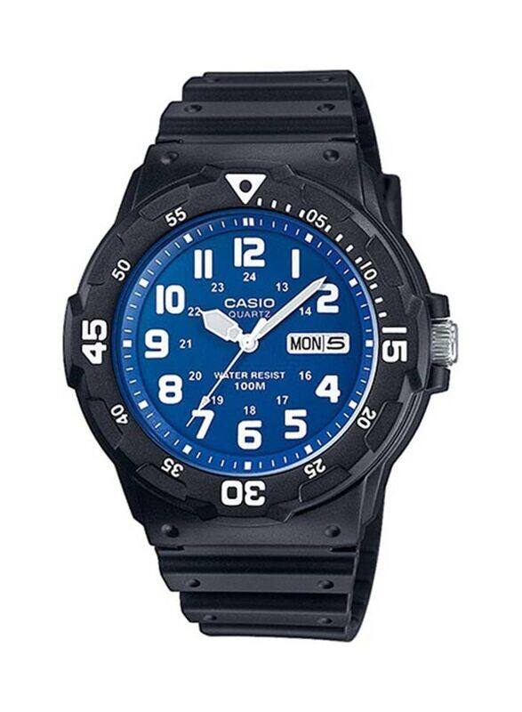 

Casio Analog Watch for Men with Plastic Band, Water Resistant, MRW-200H-2B2VEF, Black/Blue