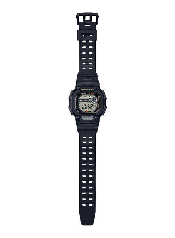 Casio Digital Watch for Men with Resin Band, Chronograph, W-737HX-1AV, Grey-Black