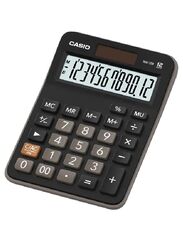 Casio 12-Digit Mini Desk Calculator, MX-12B, Black