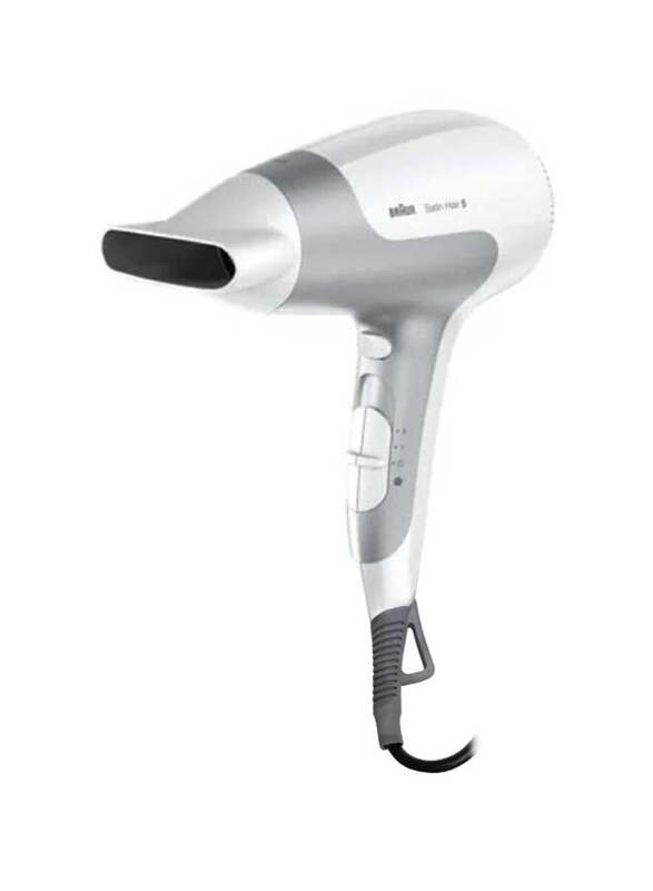 Braun Satin Hair 5 PowerPerfection Dryer, 2500W, HD580, Grey/White