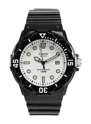 Casio Analog Quartz Watch for Men with Resin Band, Water Resistant, LRW-200H-7E1VDF, Black-White