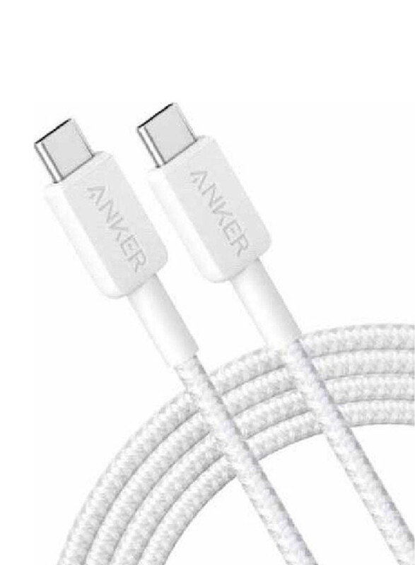 

Anker 1.8-Meter 322 USB-C Braided Cable, USB Type-C to USB Type-C for Smartphones/Tablets, A81F6H21, White