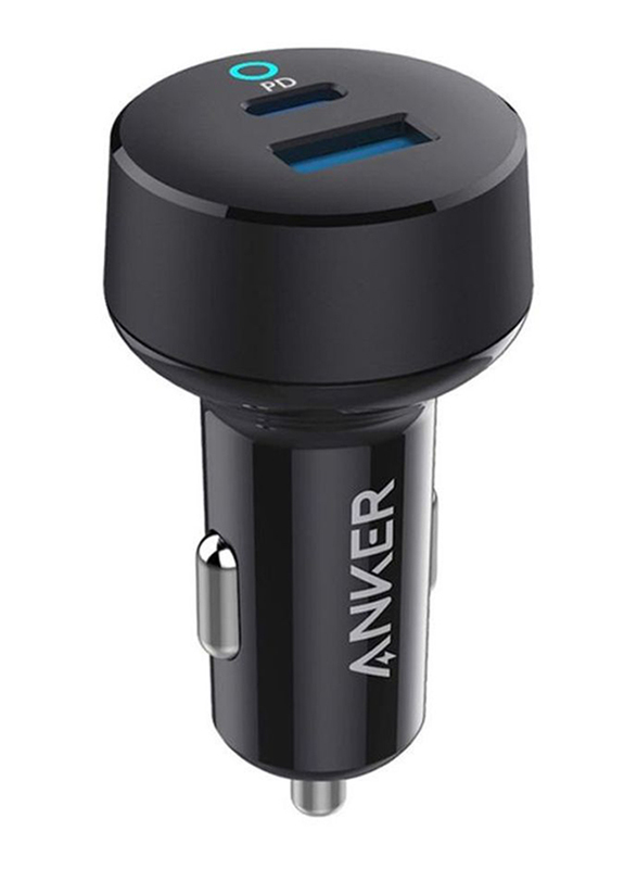 Anker PowerDrive Classic PD 2 Car Charger, with 0.9m USB Type-C to Lightning Cable, B2726H11, Black