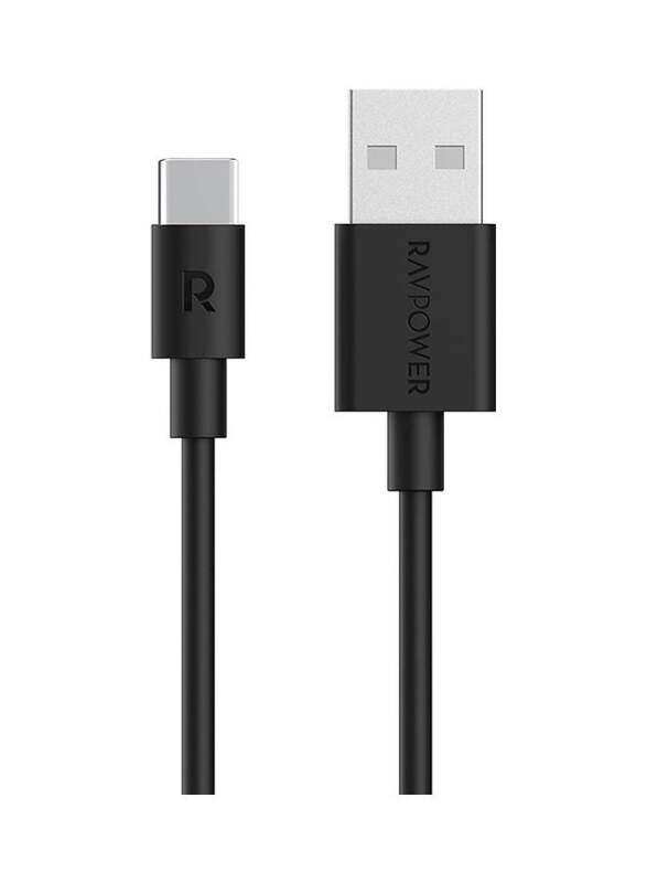 

Rav Power 1-Meter Charging & Data Cable, USB Type A to USB Type-C for Smartphone & Tablets, RP-CB044, Black