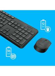 Logitech MK235 Wireless English/Arabic Keyboard and Mouse with 2.4 Gaz USB Receiver, Grey