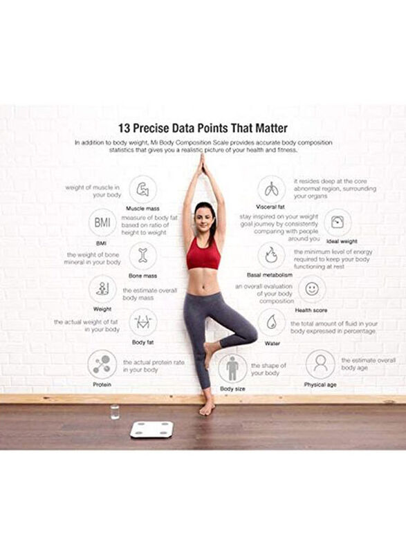 Xiaomi Intelligent Body Fat Smart Scale, White/Grey