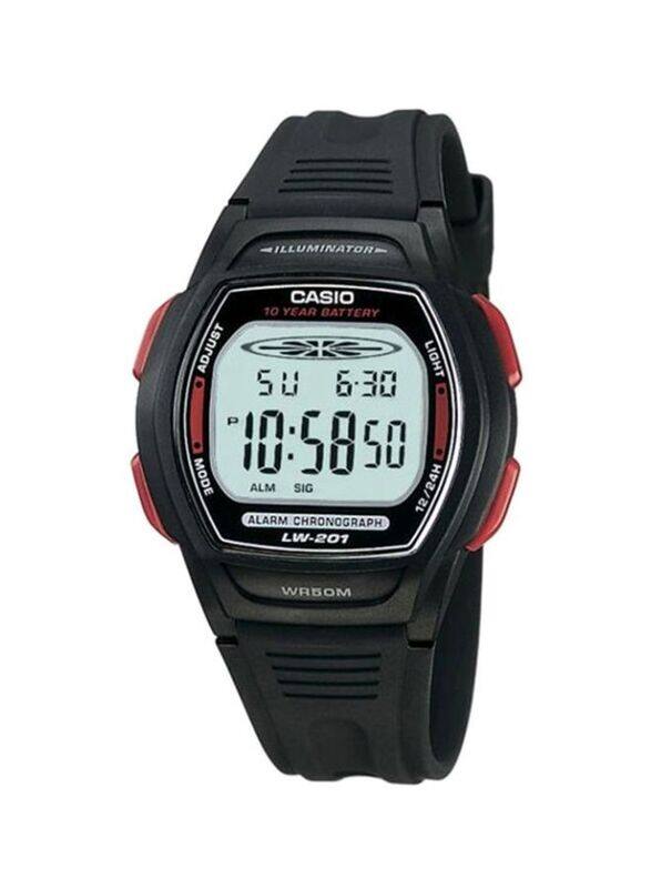 

Casio Sports Digital Watch for Women with Resin Band, Water Resistant, LW-201-4AVDF, Black-Grey