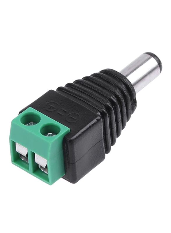DC Power Cable Male Plug Connector Adapter for CCTV Surveillance Camera, 5.5 x 2.1mm, 20 Piece, Black