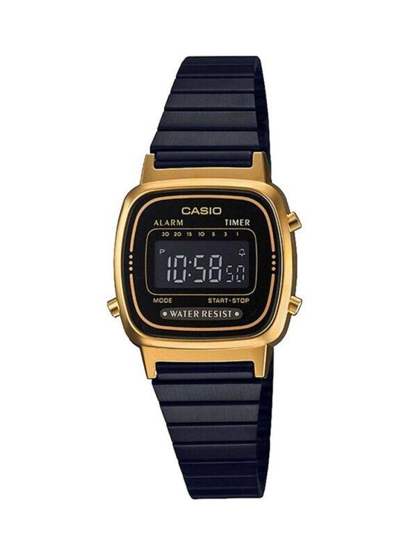 

Casio Digital Watch for Women with Stainless Steel Band, Water Resistant, LA670WEGB-1BEF, Black