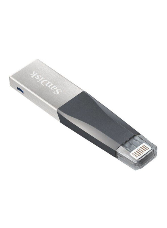 SanDisk 16GB iXpand Mini USB Flash Drive, Black/Silver