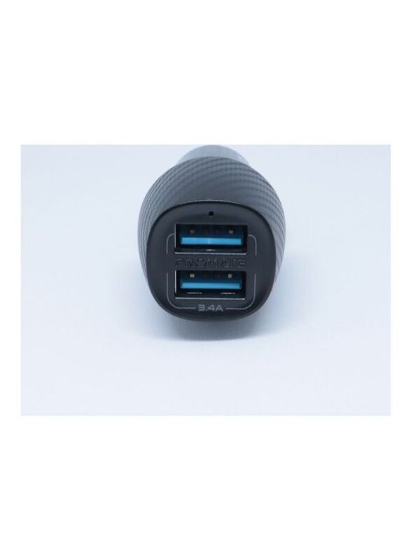 Promate 3.4A Car Charger, Black